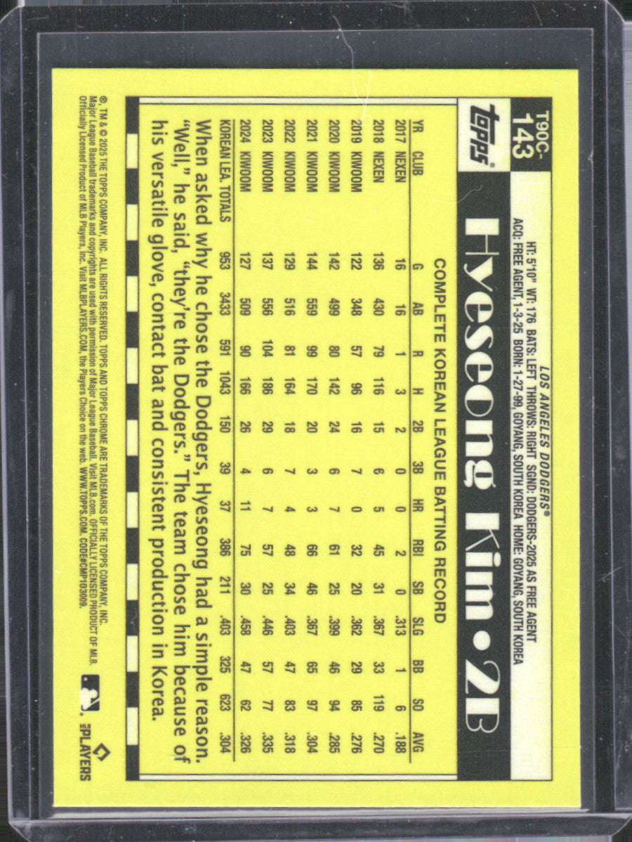 2024 Topps Chrome Hyeseong Kim #70C-143 RC