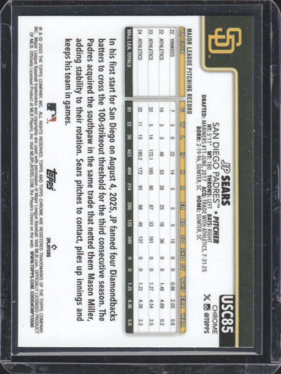 2025 Topps Chrome Update JP Sears #USC85 Green Wave Refractor 04/99