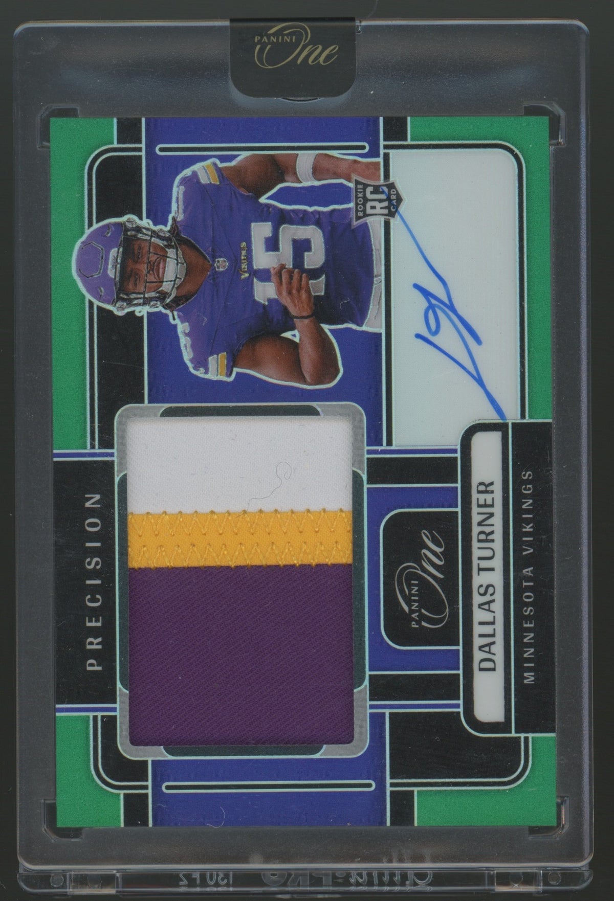 2024 Panini One Precision Dallas Turner #322 Green /40 Patch RC