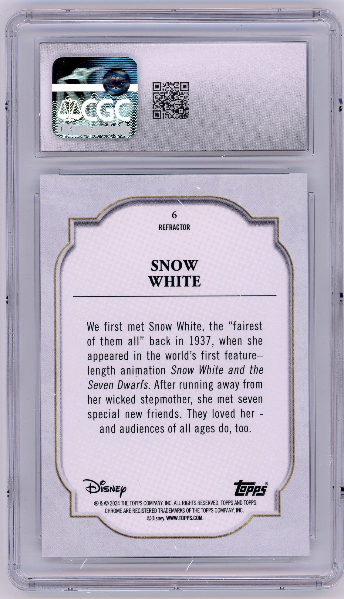 HL-P04 Topps Disney Chrome Snow White #6 CGC 9