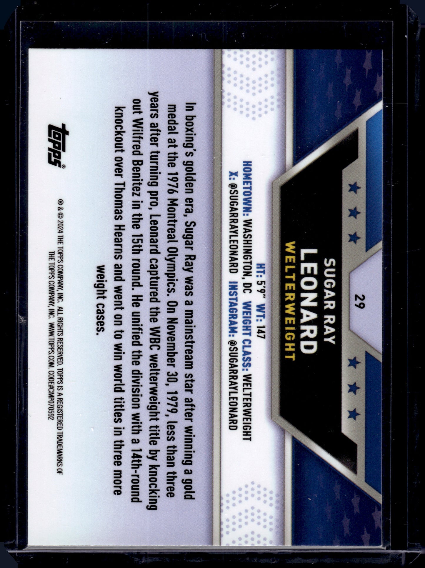 2024 HL-P01 Topps Chrome Sugar Ray Leonard #29 Refractor