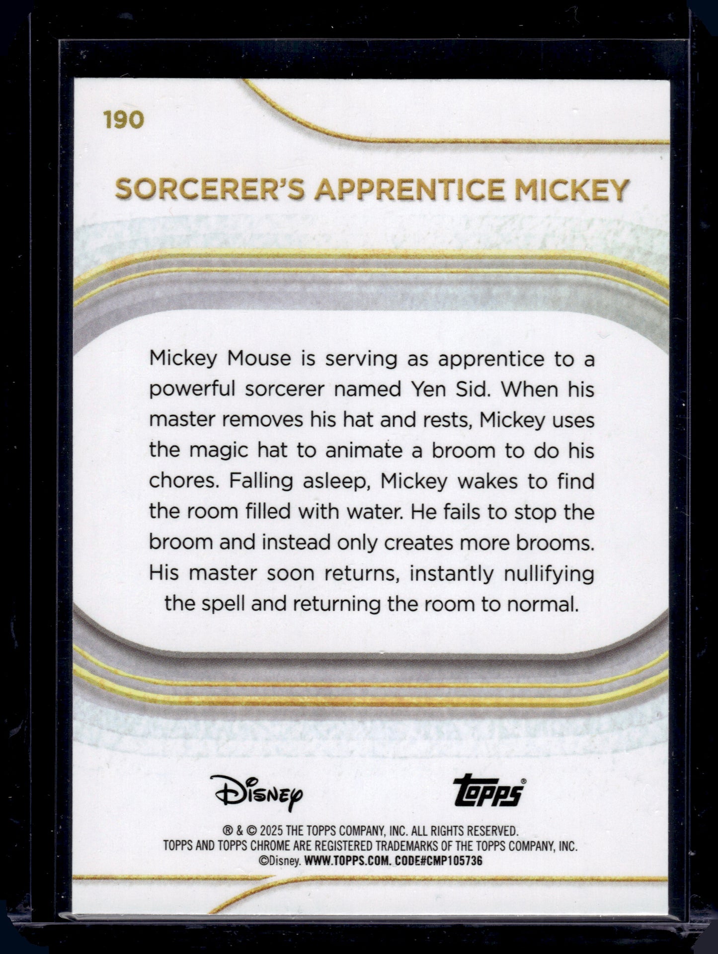 2025 Topps Chrome Disney 100 Sorcerer's Apprentice Mickey #190