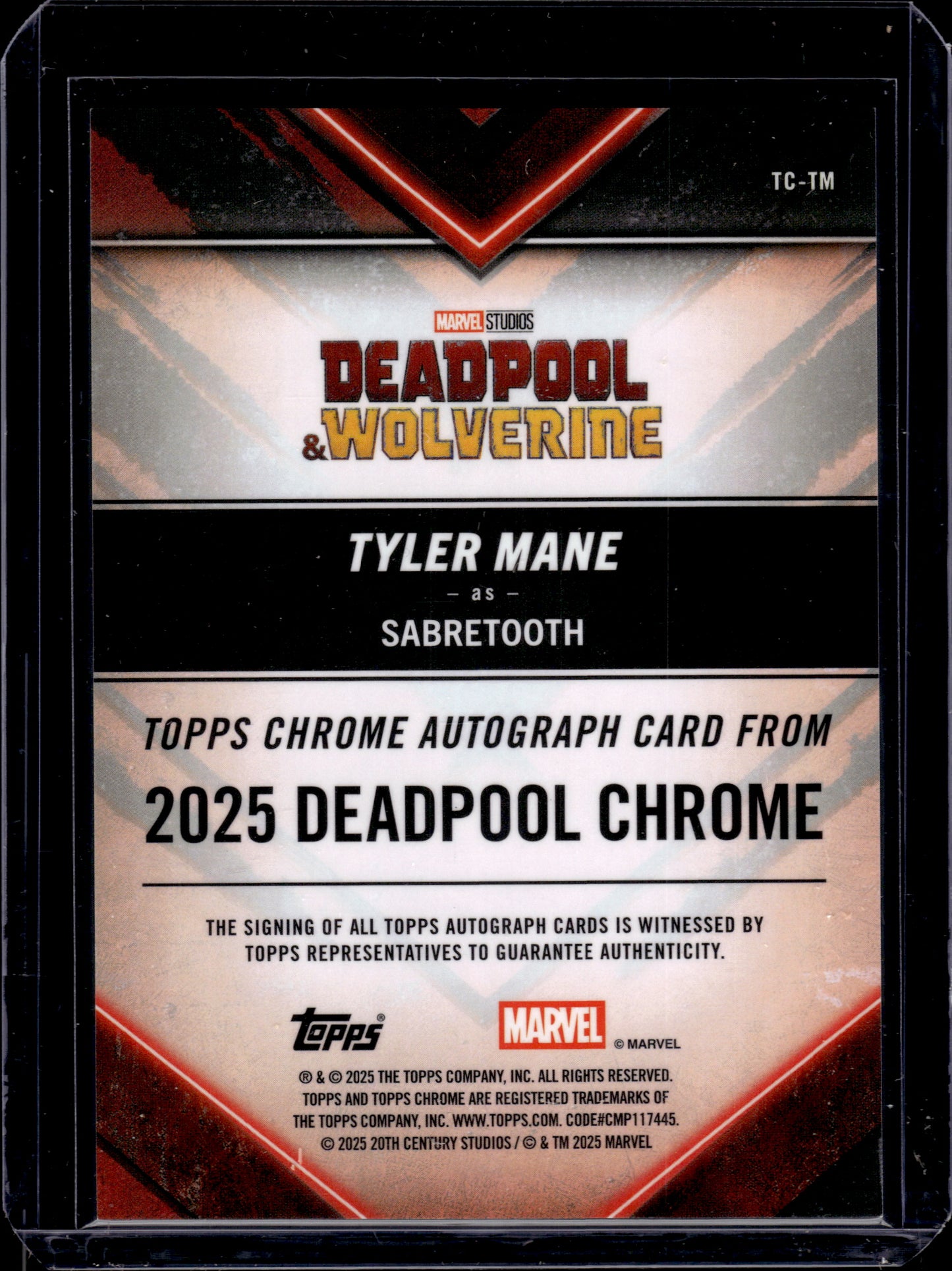 HL-P04 Topps Chrome Deadpool Chrome Tyler Mane Auto 037/150 #TC-TM
