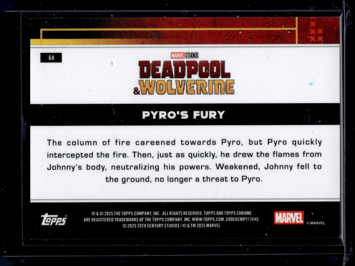HL-P04 Topps Chrome Marvel Studios Deadpool & Wolverine Pyro's Fury 31/40 #68