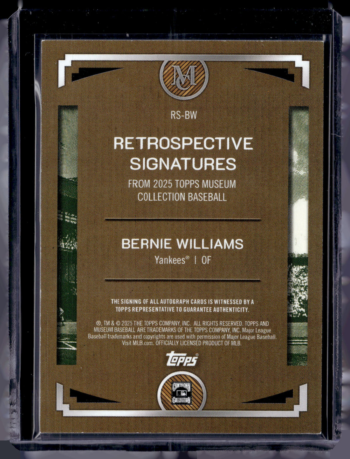HL-P01 2025 Topps Museum Retrospective Signatures Bernie Williams #RS-BW /50