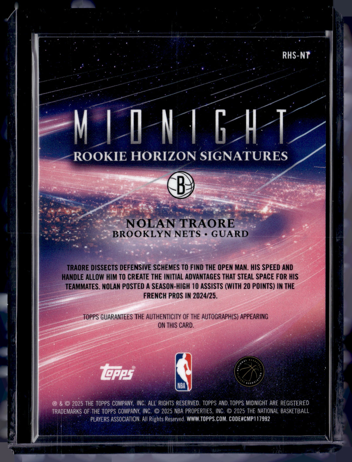 HL-P01 2025 Topps Midnight Rookie Horizon Signatures Nolan Traore #RHS-NT /20 RC