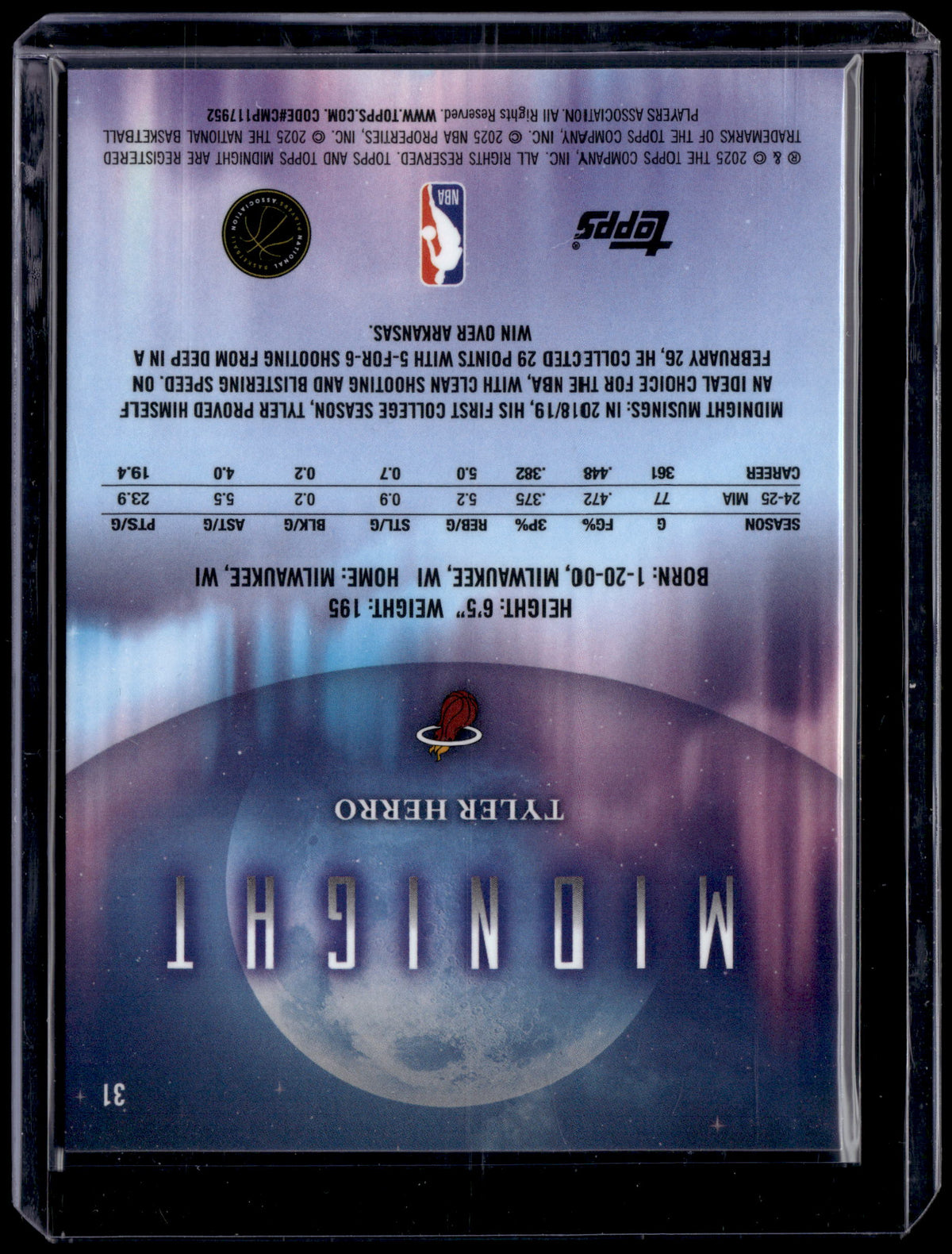 HL-P01 2025 Topps Midnight Tyler Herro #31