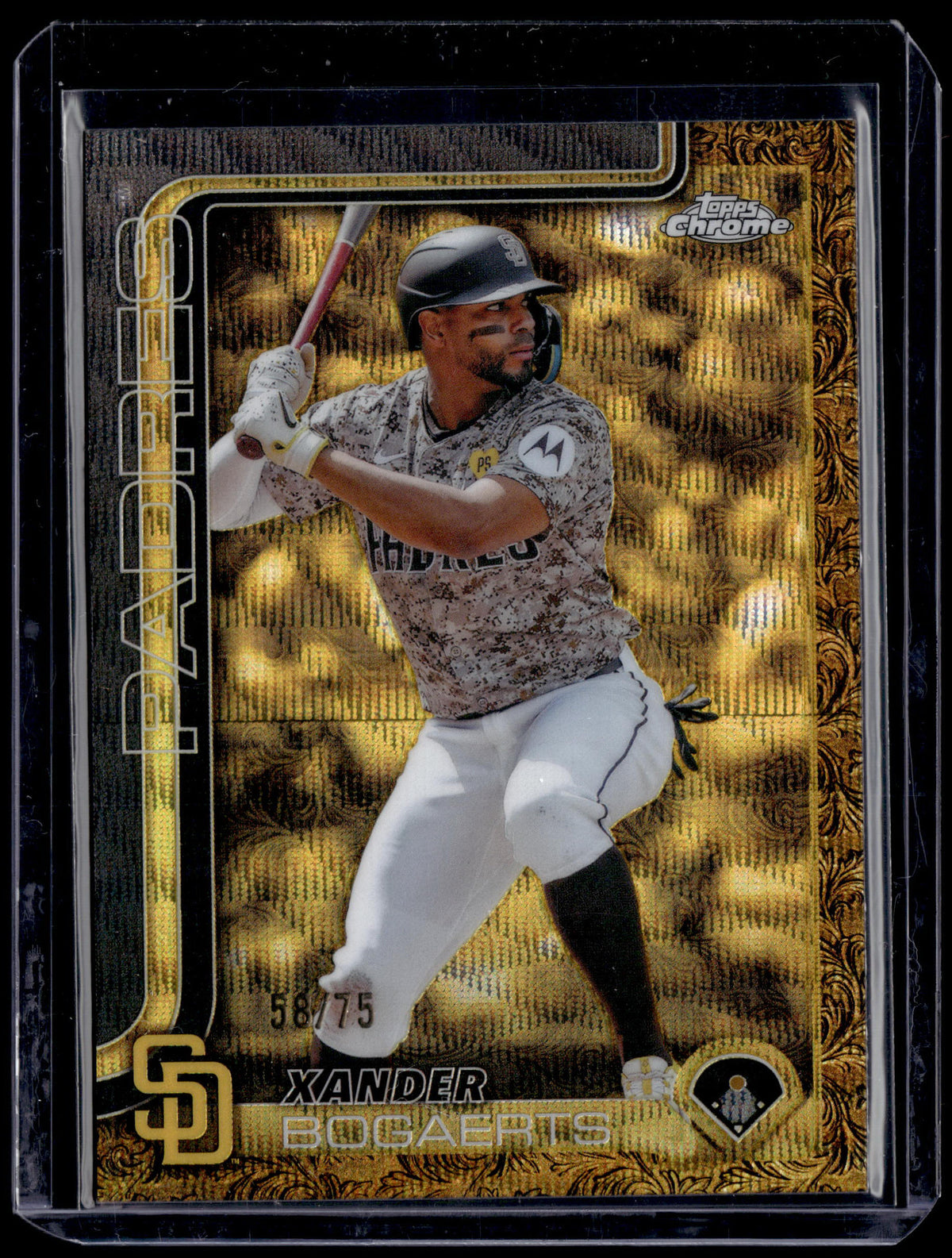 HL-P01 2025 Topps Gilded Collection Chrome Xander Bogaerts #147 Gold Wave /75