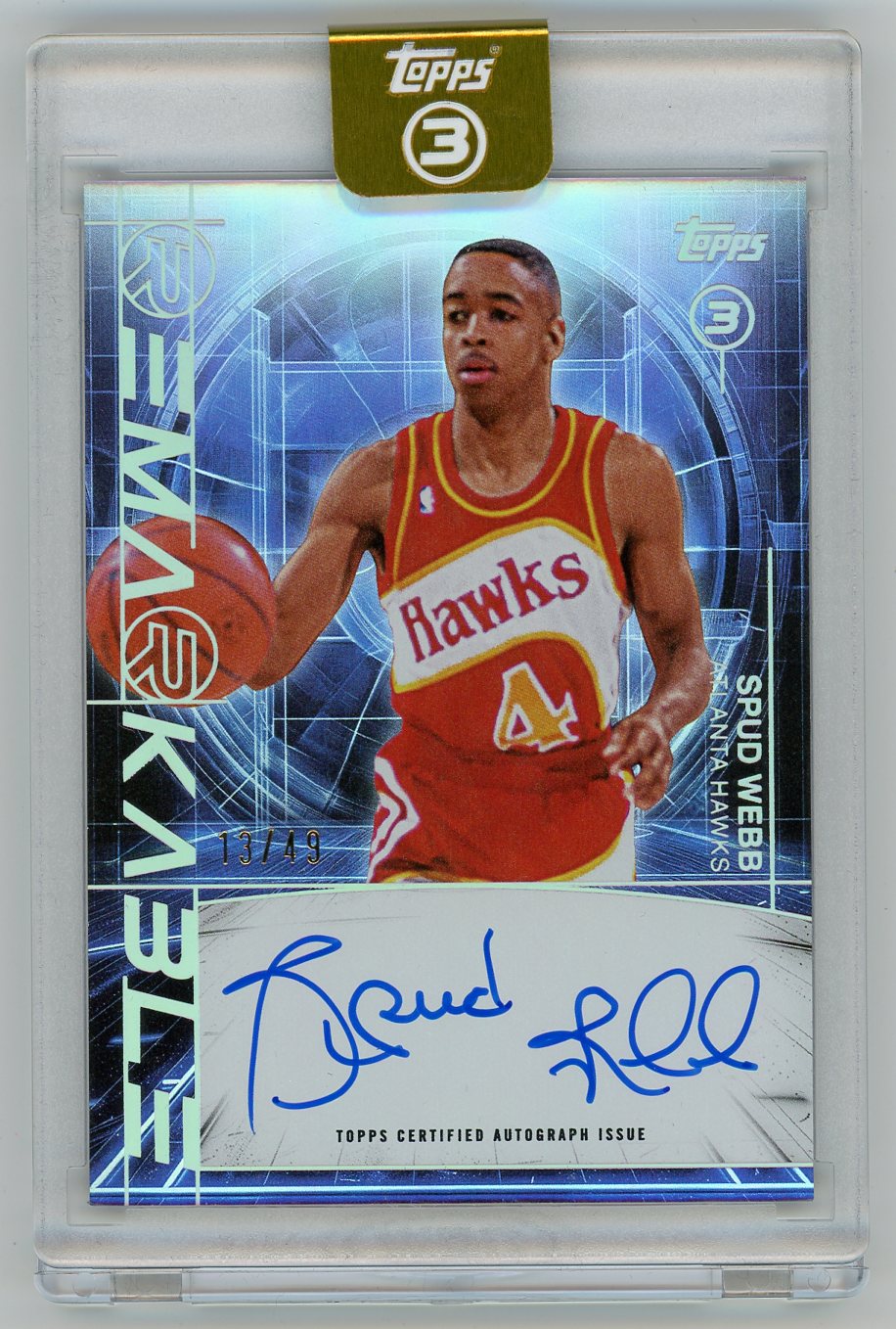 HL-P01 2026 Topps 3 Remarkable Spud Webb #RM-SW /49 Auto