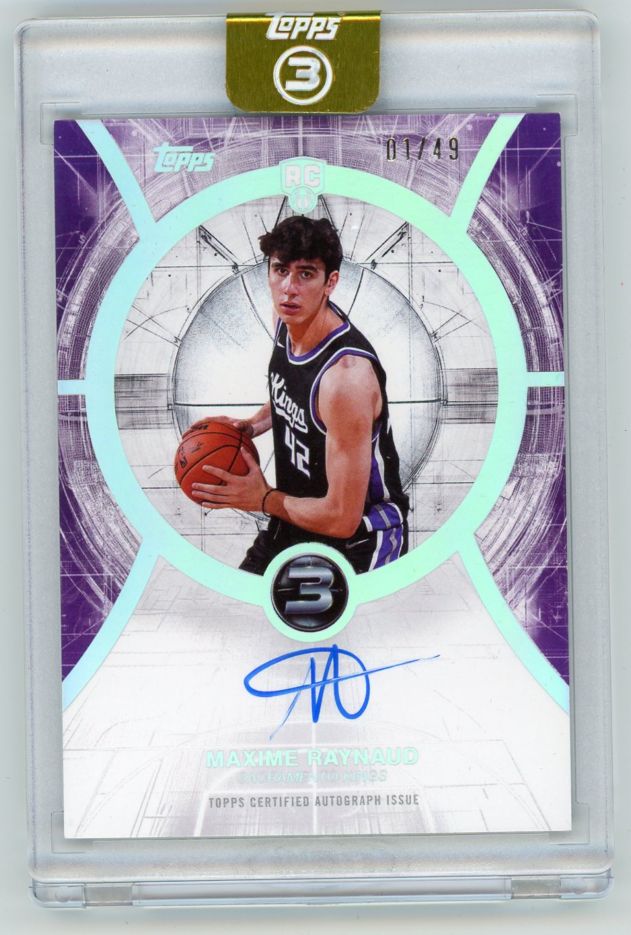 HL-P01 2026 Topps 3 Basketball Maxime Raynaud #RA-MR /49 RC Auto