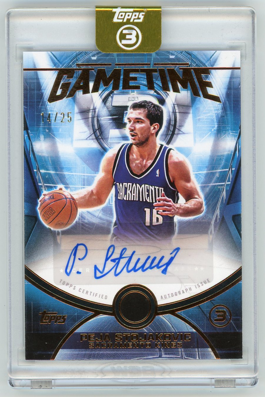HL-P01 2026 Topps 3 Gametime Peja Stojakovic #GT-PS /25 Auto