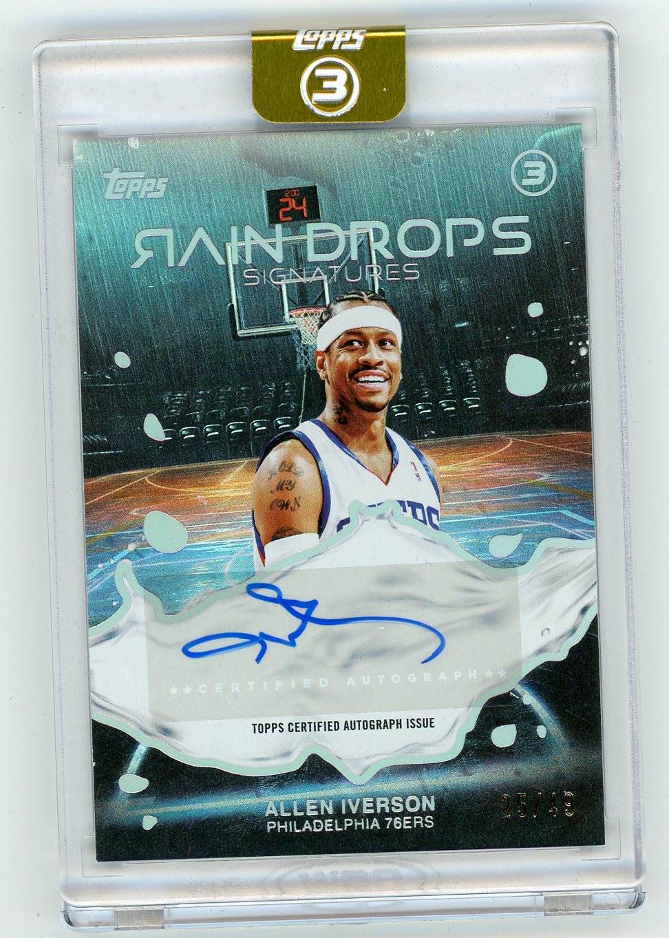 HL-P01 2026 Topps 3 Rain Drops Signatures Allen Iverson #RS-AI /49