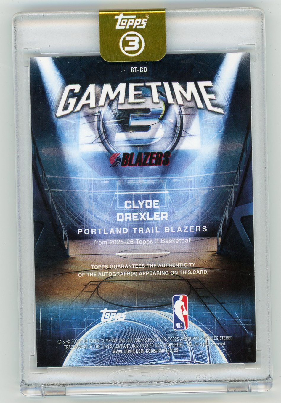 HL-P01 2026 Topps 3 Gametime Clyde Drexler #GT-CD /49