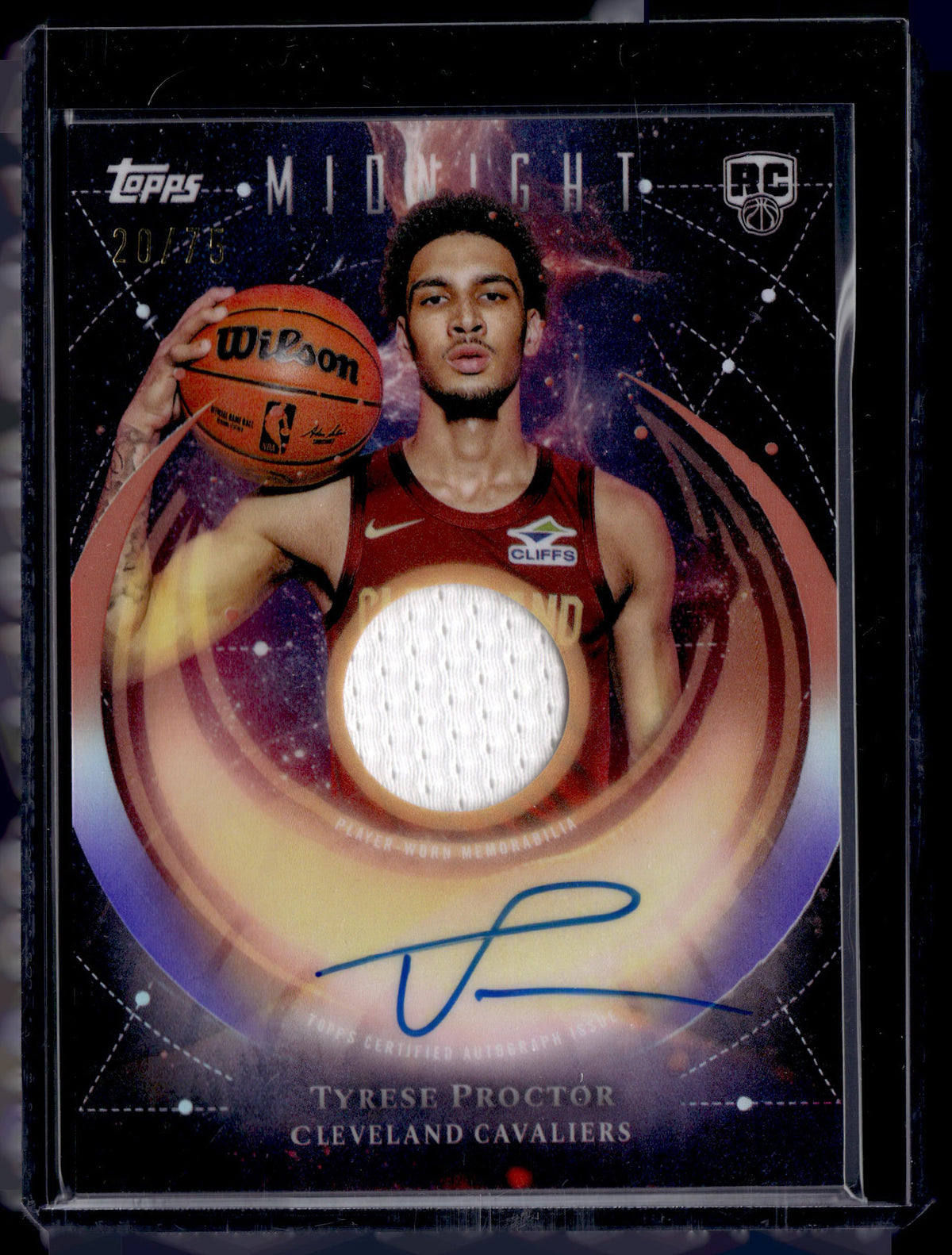 HL-P01 2025 Topps Midnight Tyrese Proctor RC Jersey Auto RJA-TP Memorabilia /75