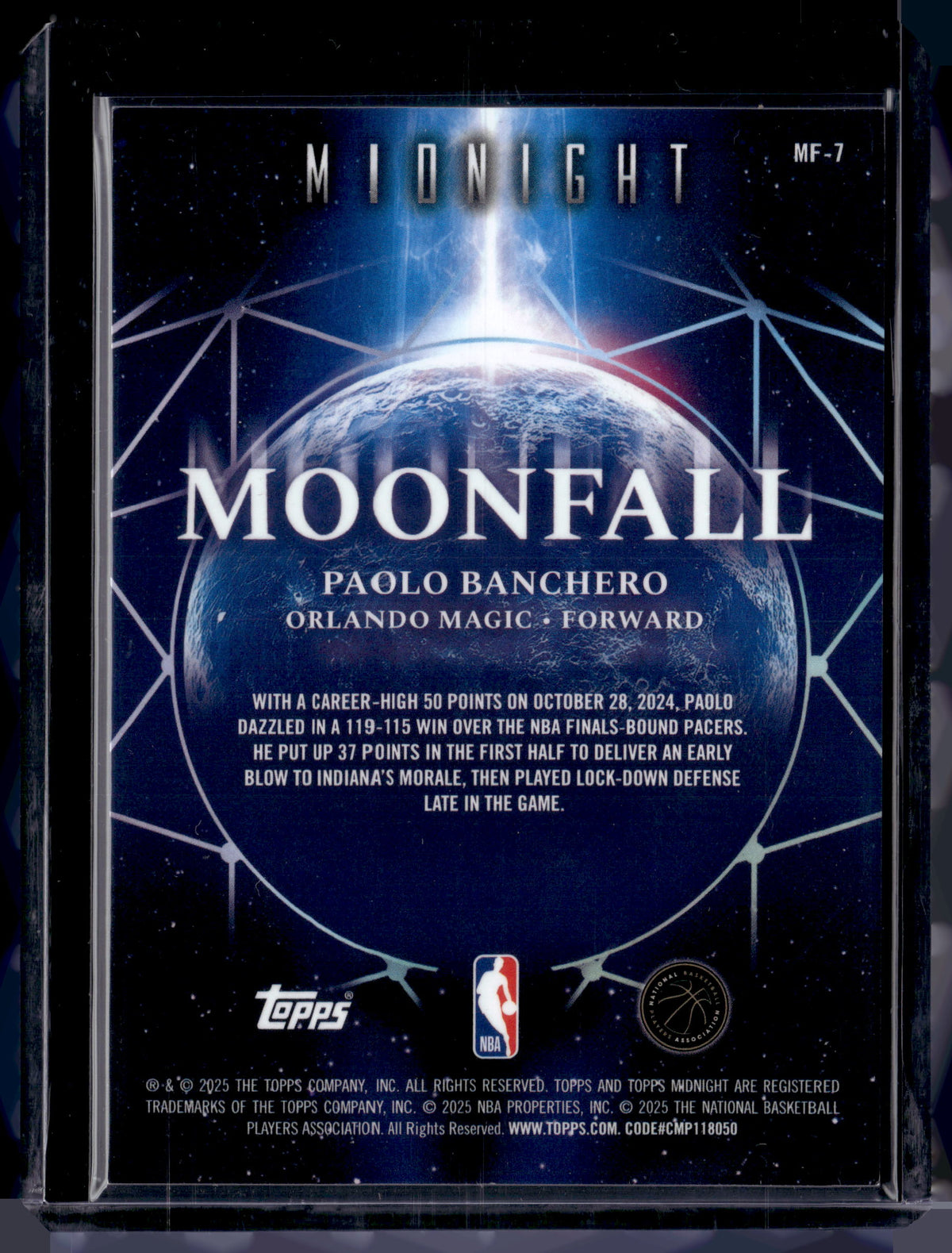 HL-P01 2025 Topps Midnight Moonfall Paolo Banchero #MF-7 /25