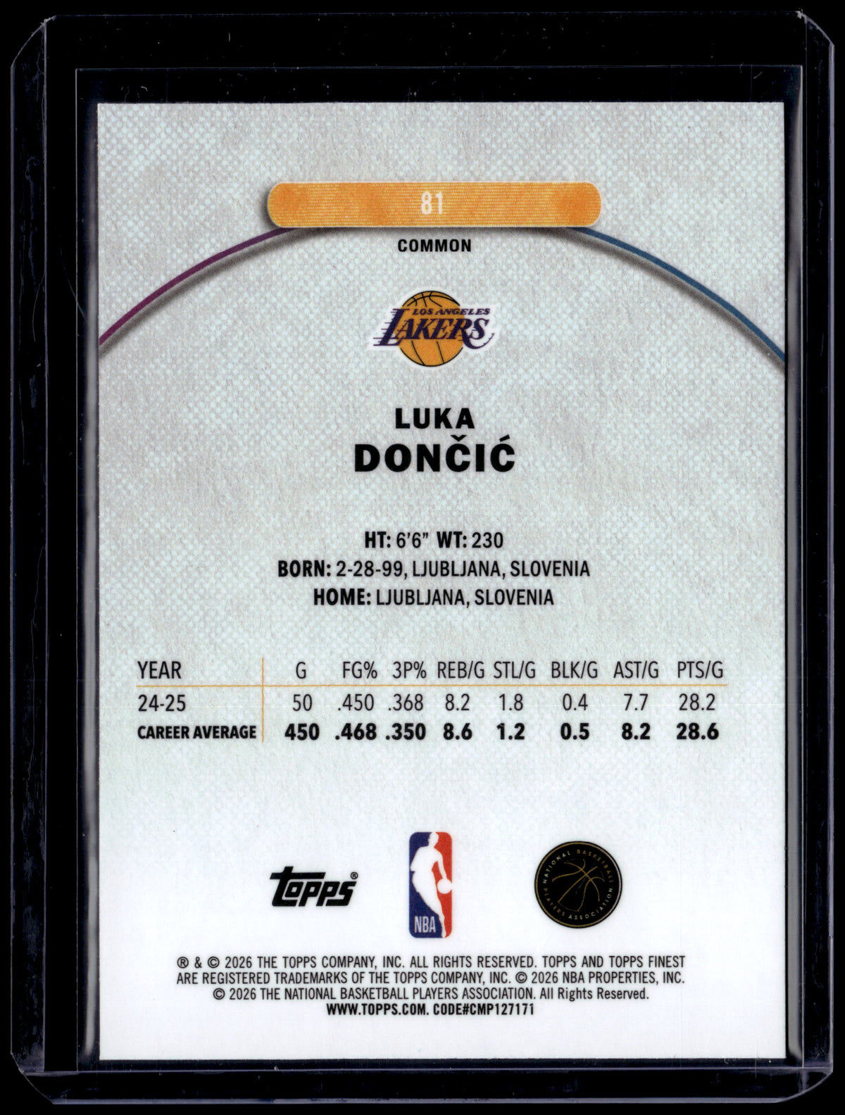 HL-P01 2026 Topps Finest Luka Dončić #81
