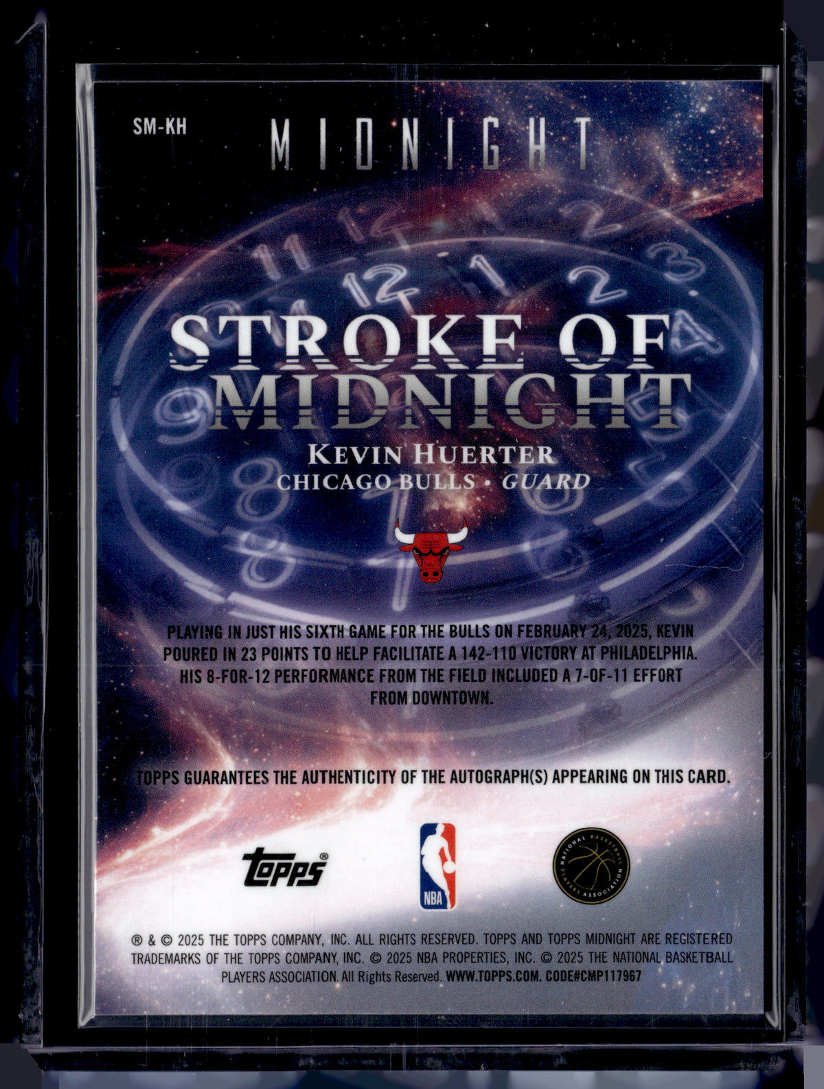 HL-P01 2025 Topps Midnight Stroke of Midnight Kevin Huerter #SM-KH Auto