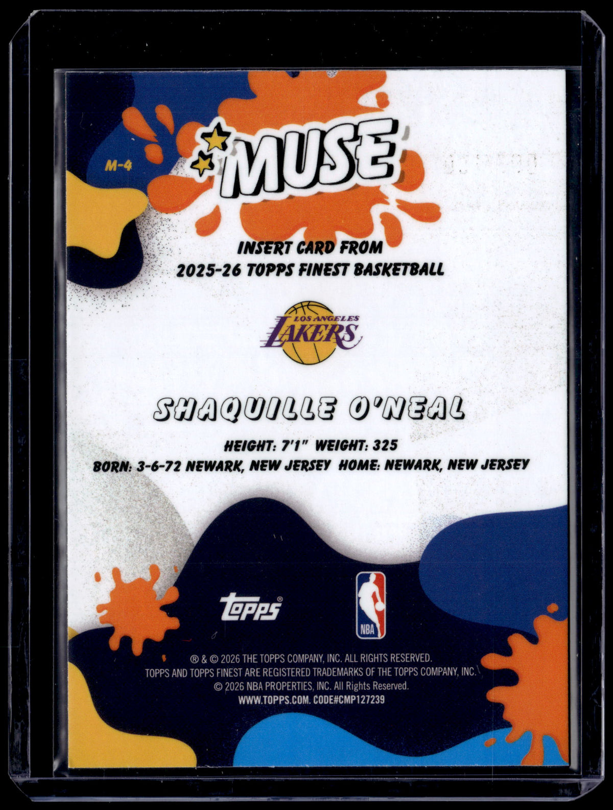 HL-P01 2026 Topps Finest Muse Shaquille O'Neal #M-4 /150
