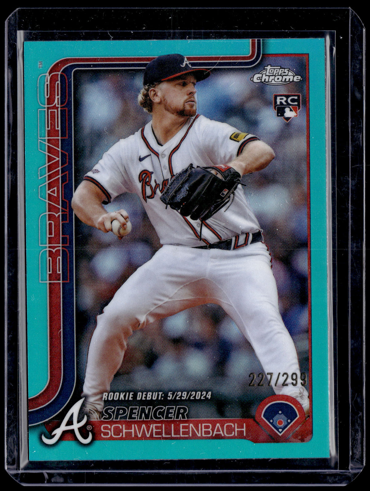 HL-P01 2025 Topps Chrome Update Spencer Schwellenbach RC Aqua Refractor /299