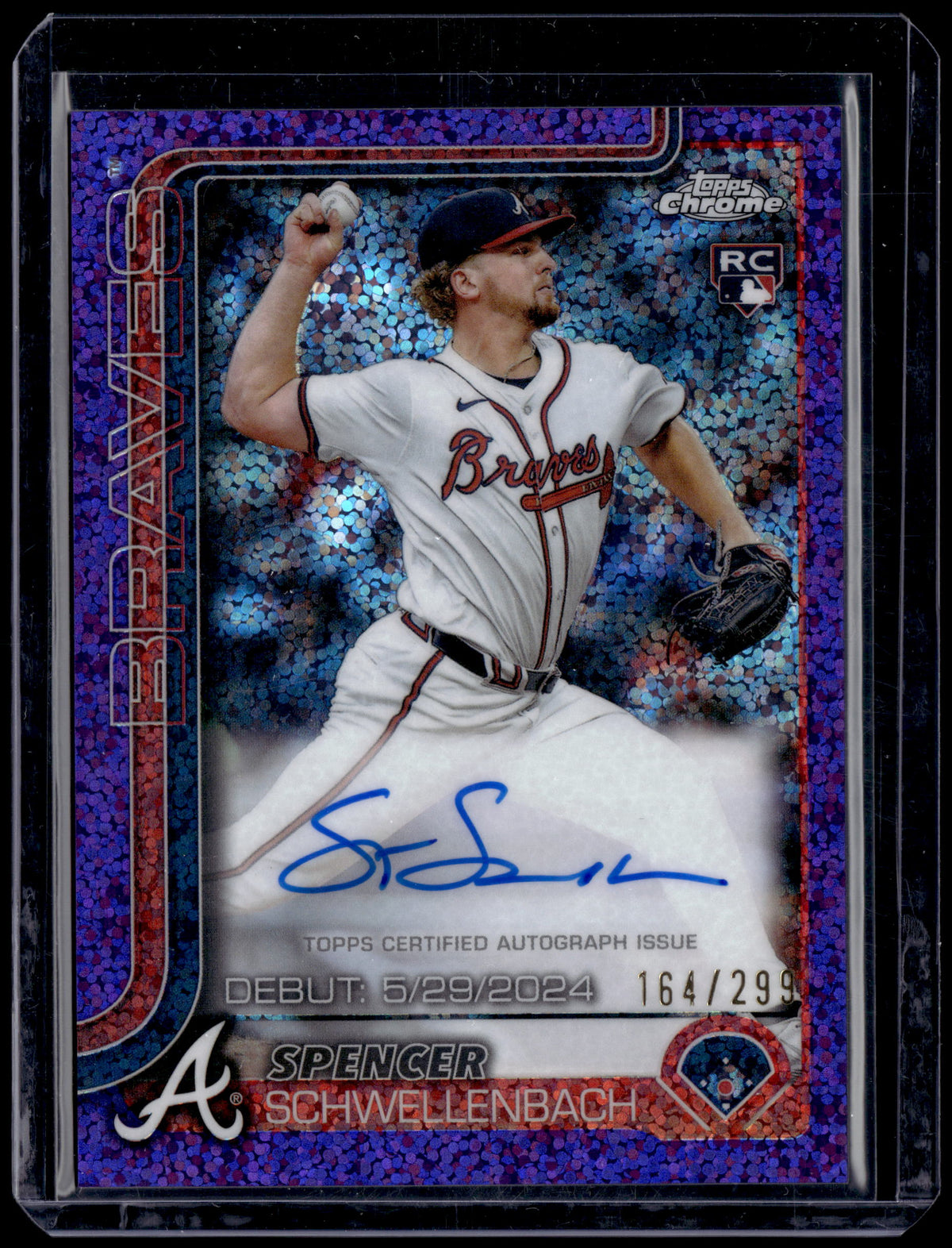 HL-P01 2025 Topps Chrome Update Spencer Schwellenbach RC Purple Speckle /299
