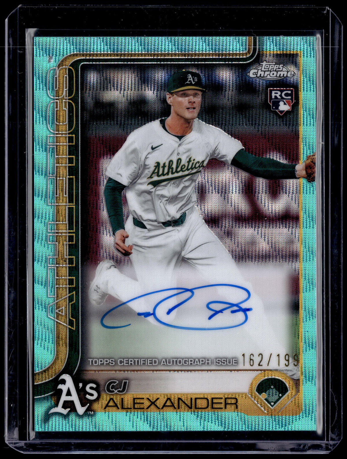 HL-P01 2025 Topps Chrome CJ Alexander #RA-CA Aqua Wave /199 Auto RC