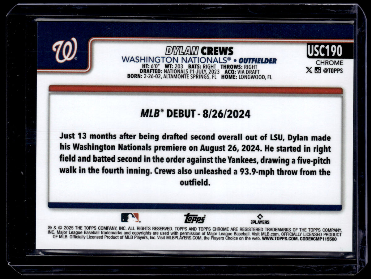 HL-P01 2025 Topps Chrome Update Dylan Crews RC Orange Refractor /25 #USC190