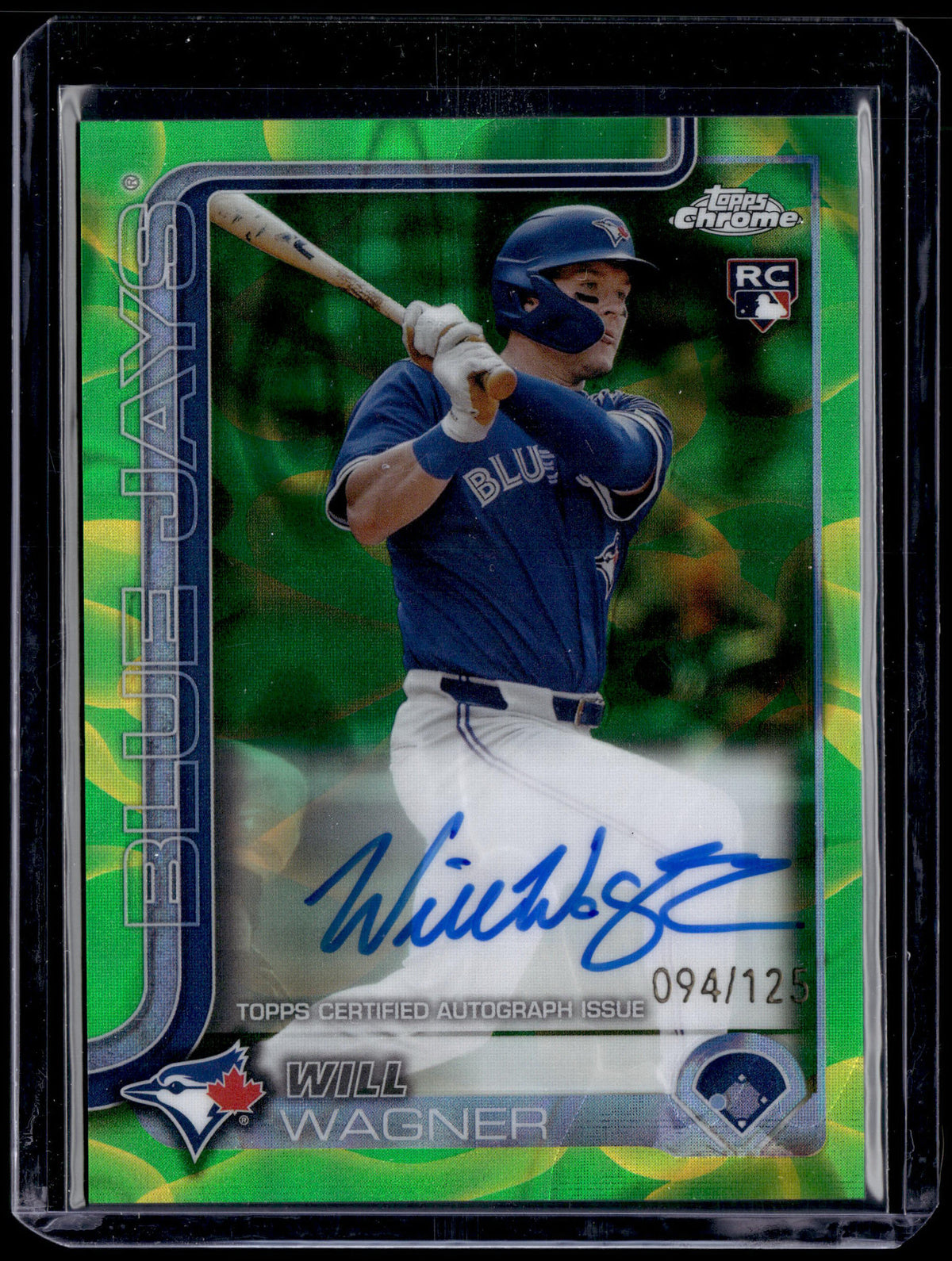 HL-P01 2025 Topps Chrome Will Wagner #RA-WW Yellow Green Lava /125 Auto RC