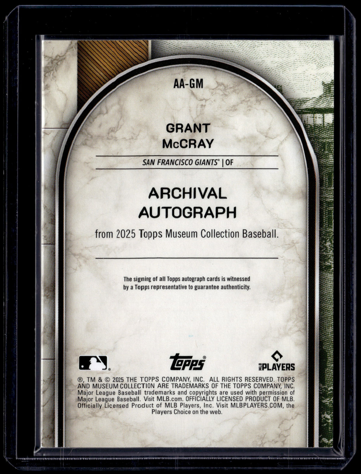 HL-P01 2025 Topps Museum Collection Grant McCray #AA-GM /199 RC