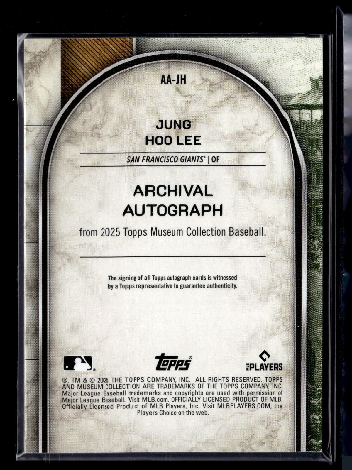 HL-P01 2025 Topps Museum Collection Jung Hoo Lee #AA-JH SP /15