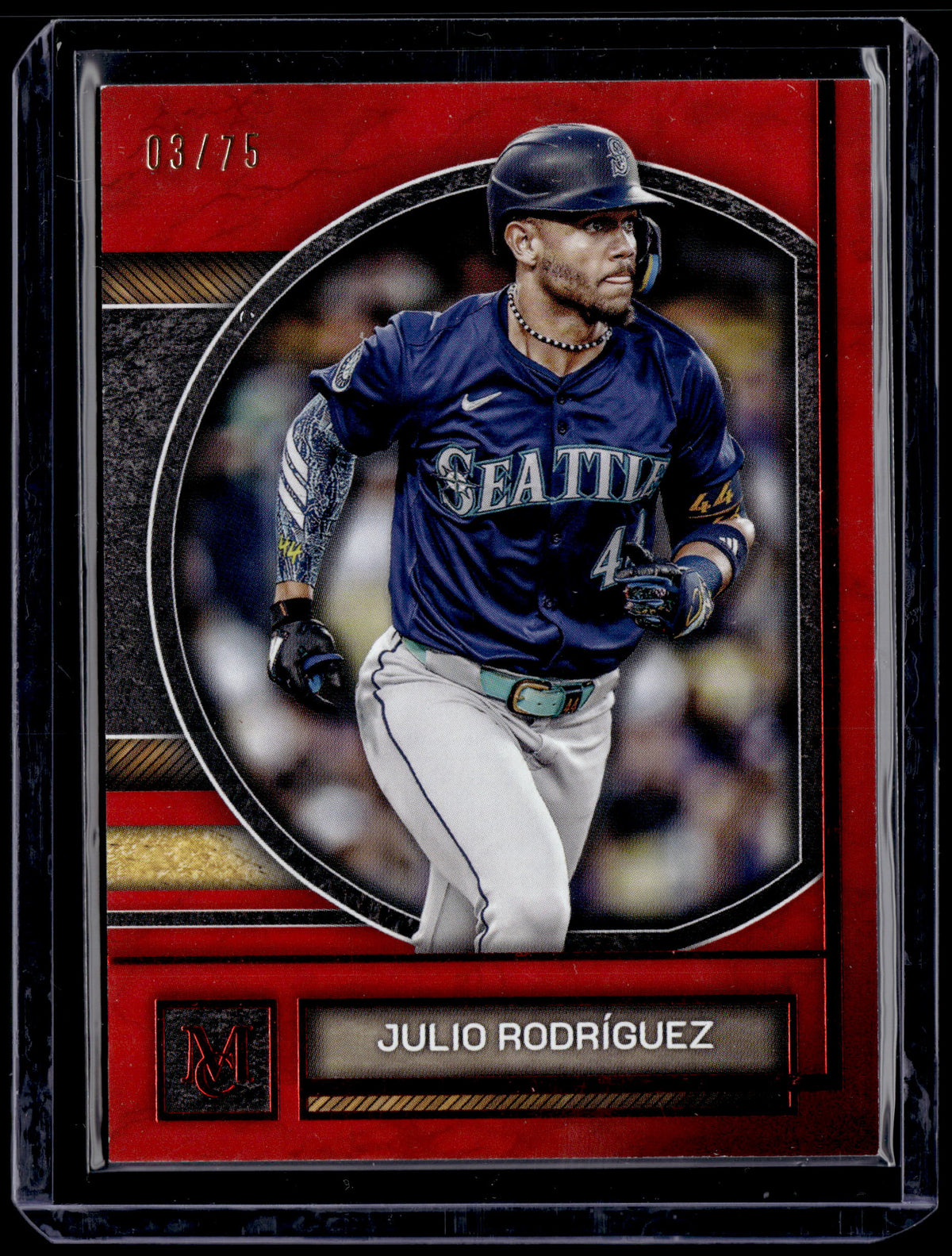 HL-P01 2025 Topps Museum Collection Julio Rodríguez #8 Red /75
