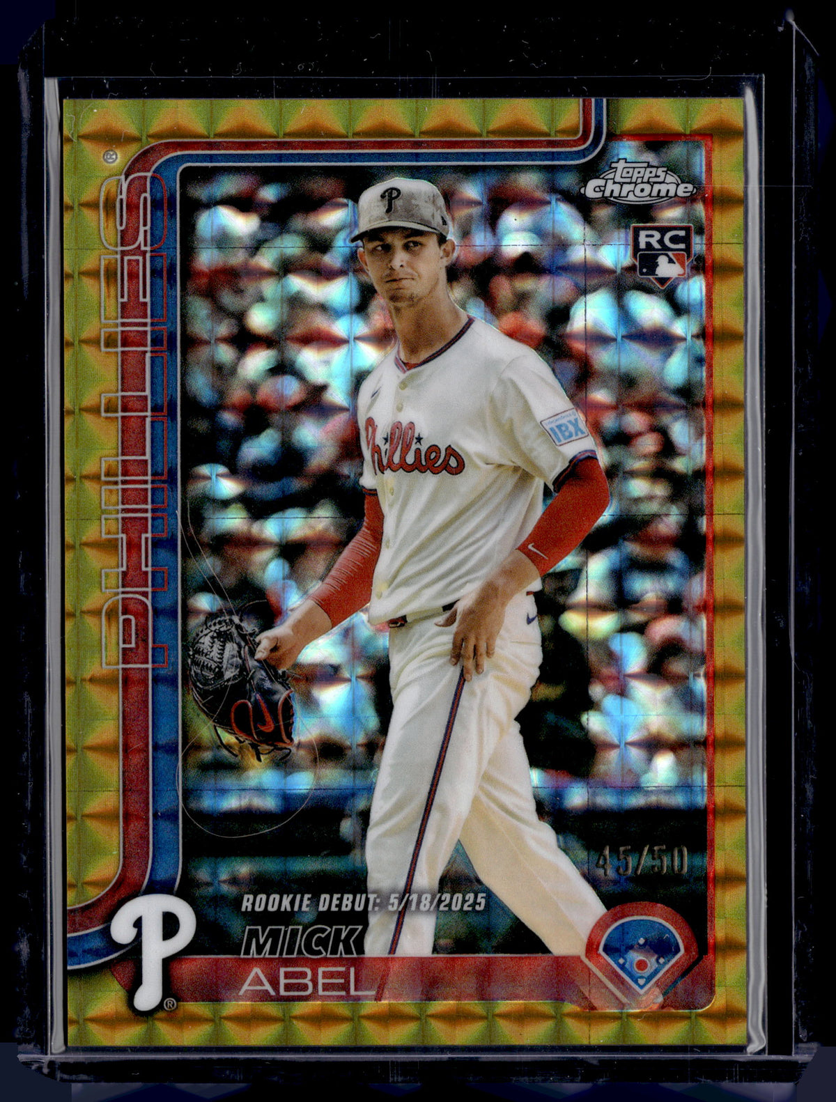 HL-P01 2025 Topps Chrome Update Mick Abel #USC87 Gold Geometric /50 RC