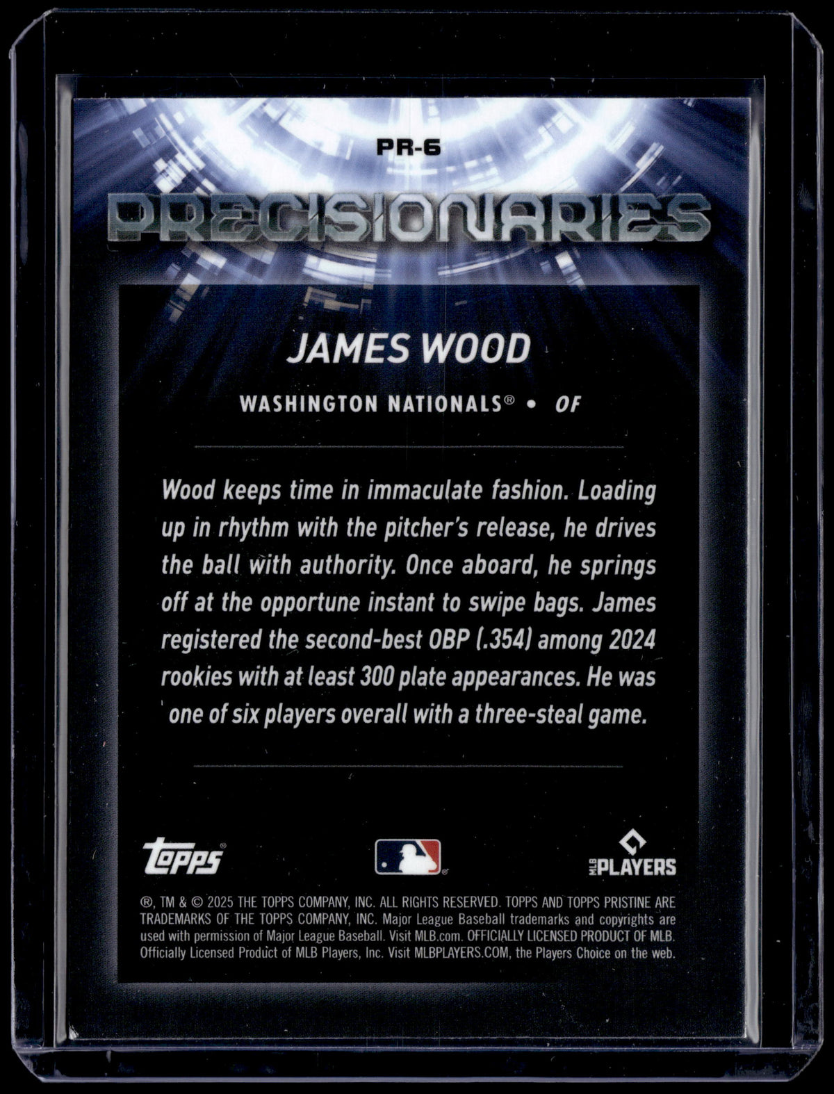 HL-P01 2025 Topps Pristine Precisionaries James Wood #PR-6 RC