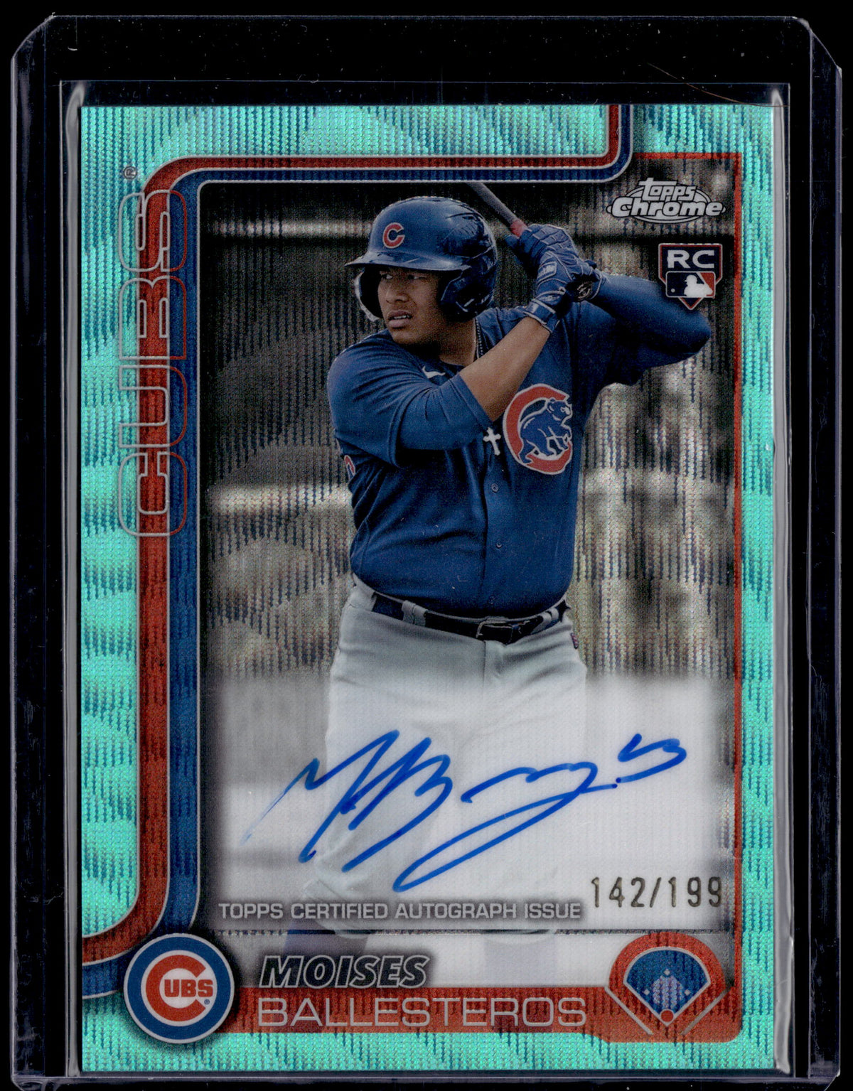 HL-P01 2025 Topps Chrome Moises Ballesteros #RA-MB Aqua Refractor /199 Auto RC