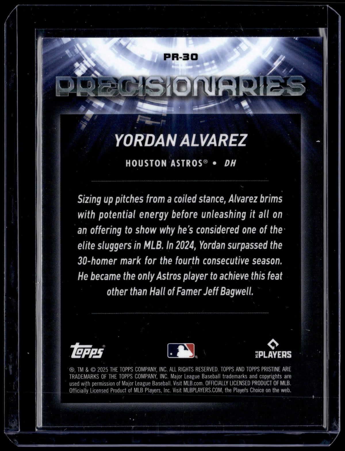 HL-P01 2025 Topps Pristine Precisionaries Yordan Alvarez #PR-30