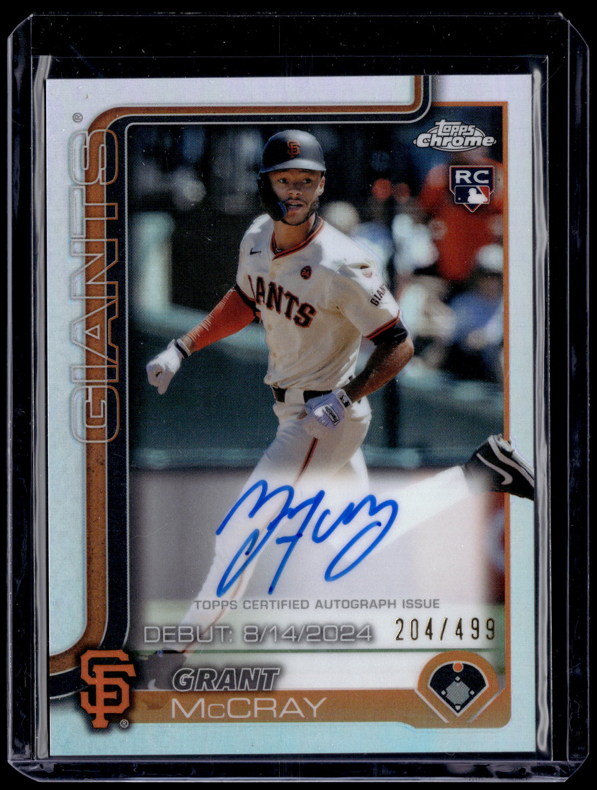 HL-P01 2025 Topps Chrome Update Grant McCray #CRDA-GM Refractor RC /499 Auto