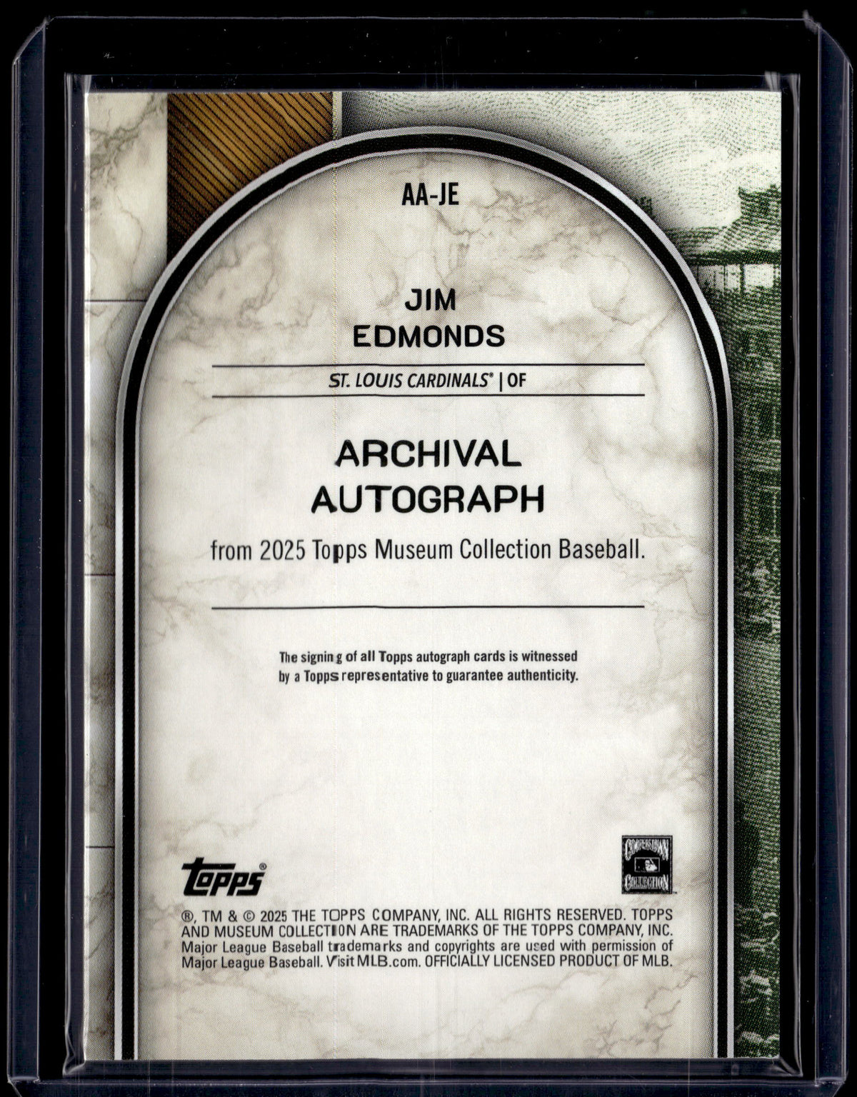 HL-P01 2025 Topps Museum Collection Jim Edmonds #AA-JE /99 Auto