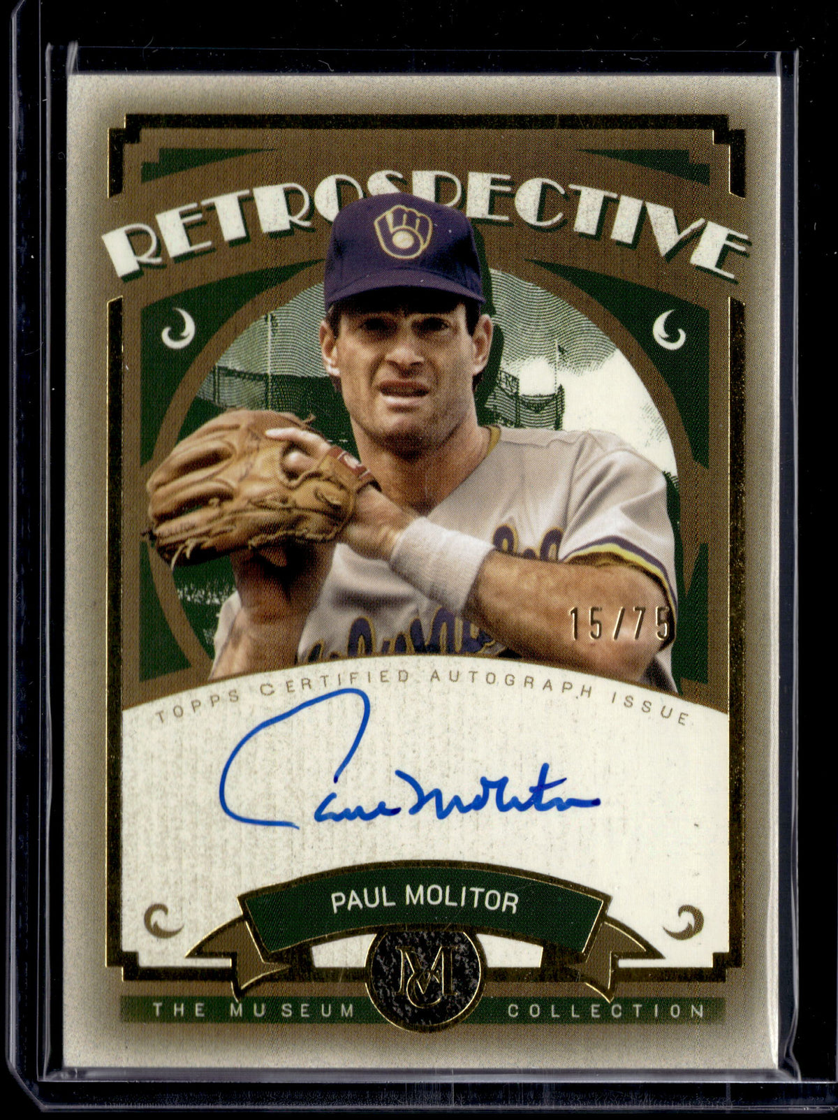HL-P01 2025 Topps Museum Retrospective Signatures Paul Molitor #RS-PM /75