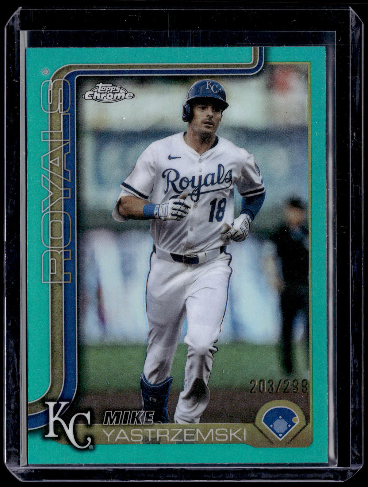 HL-P01 2025 Topps Chrome Mike Yastrzemski #USC44 Aqua Refractor /299