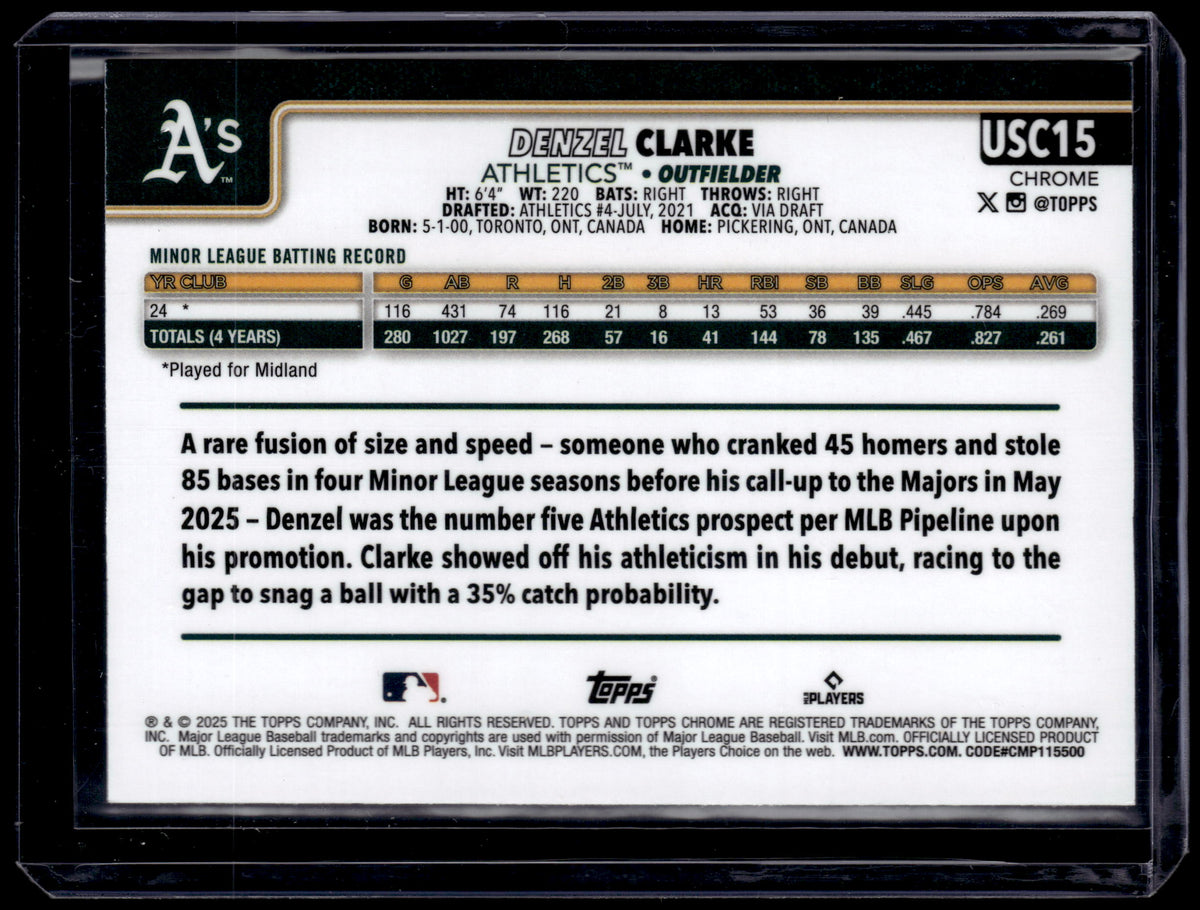 HL-P01 2025 Topps Chrome Denzel Clarke #USC15 Negative Refractor