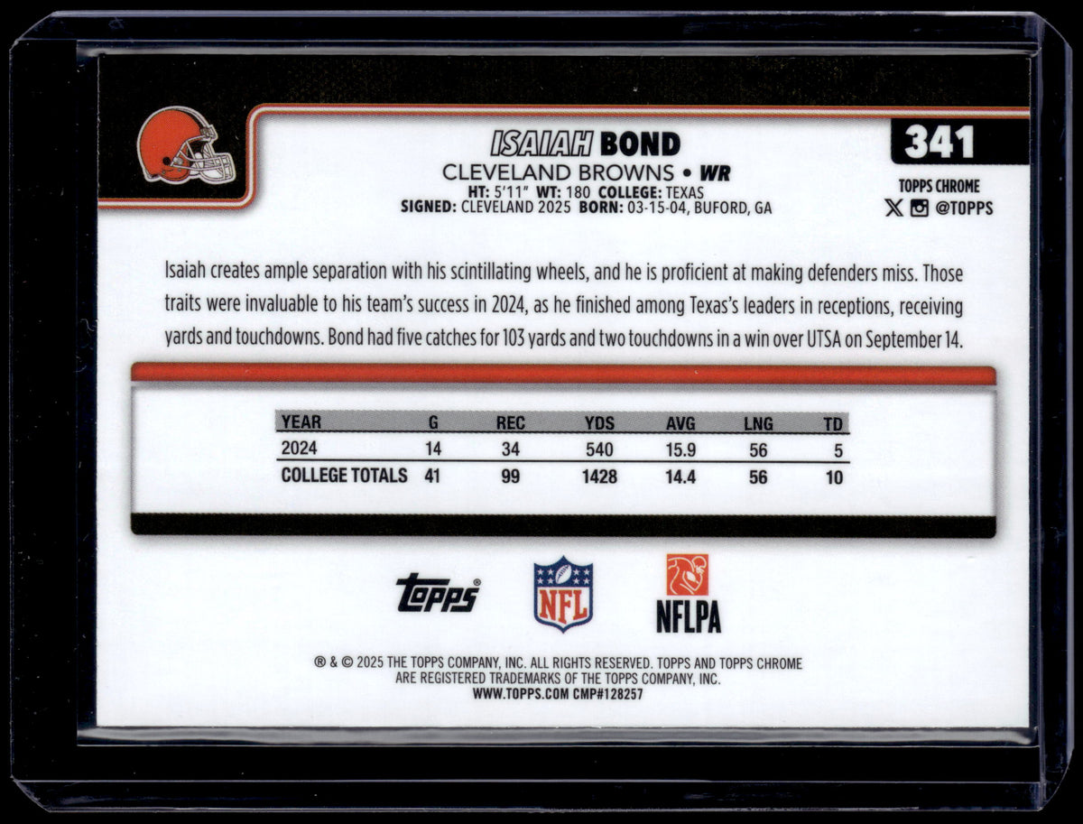 HL-P01 2025 Topps Chrome Isaiah Bond #341 Geometric Refractor RC