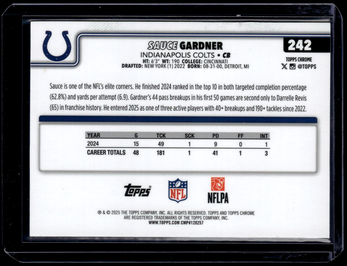 HL-P01 2025 Topps Chrome Sauce Gardner #242 Pink Refractor /250