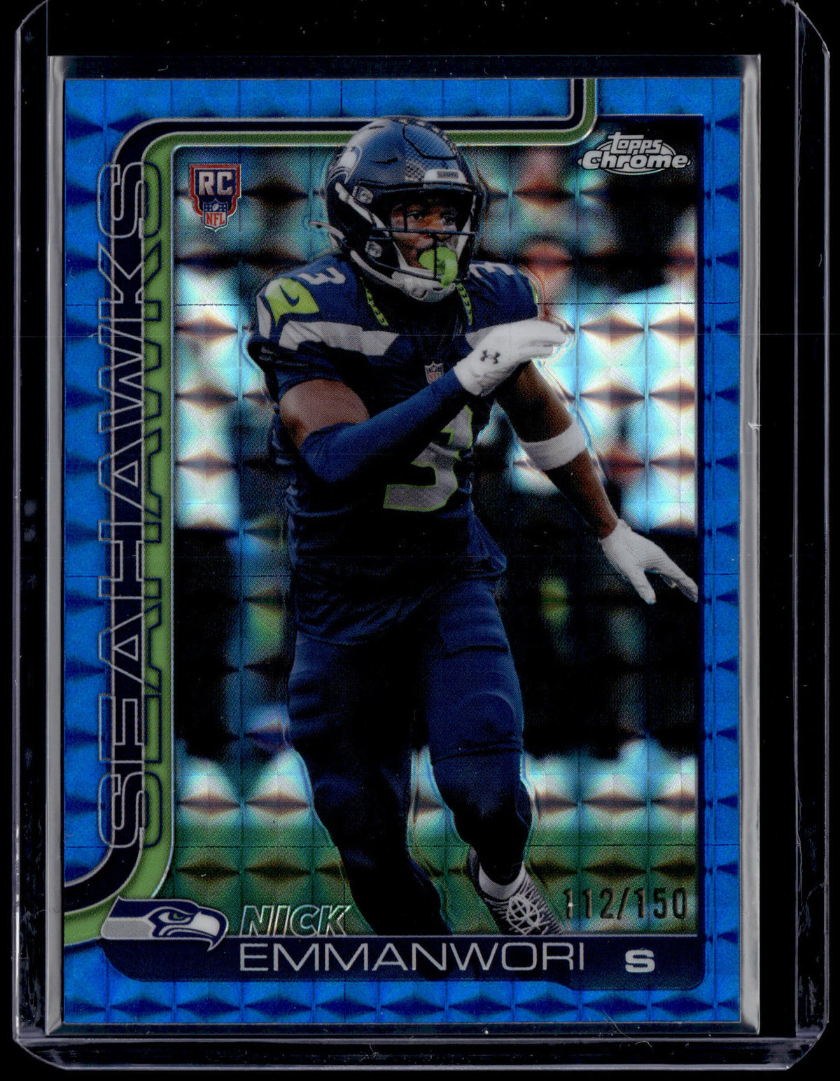 HL-P01 2025 Topps Chrome Nick Emmanwori #348 Blue Geometric /150 RC