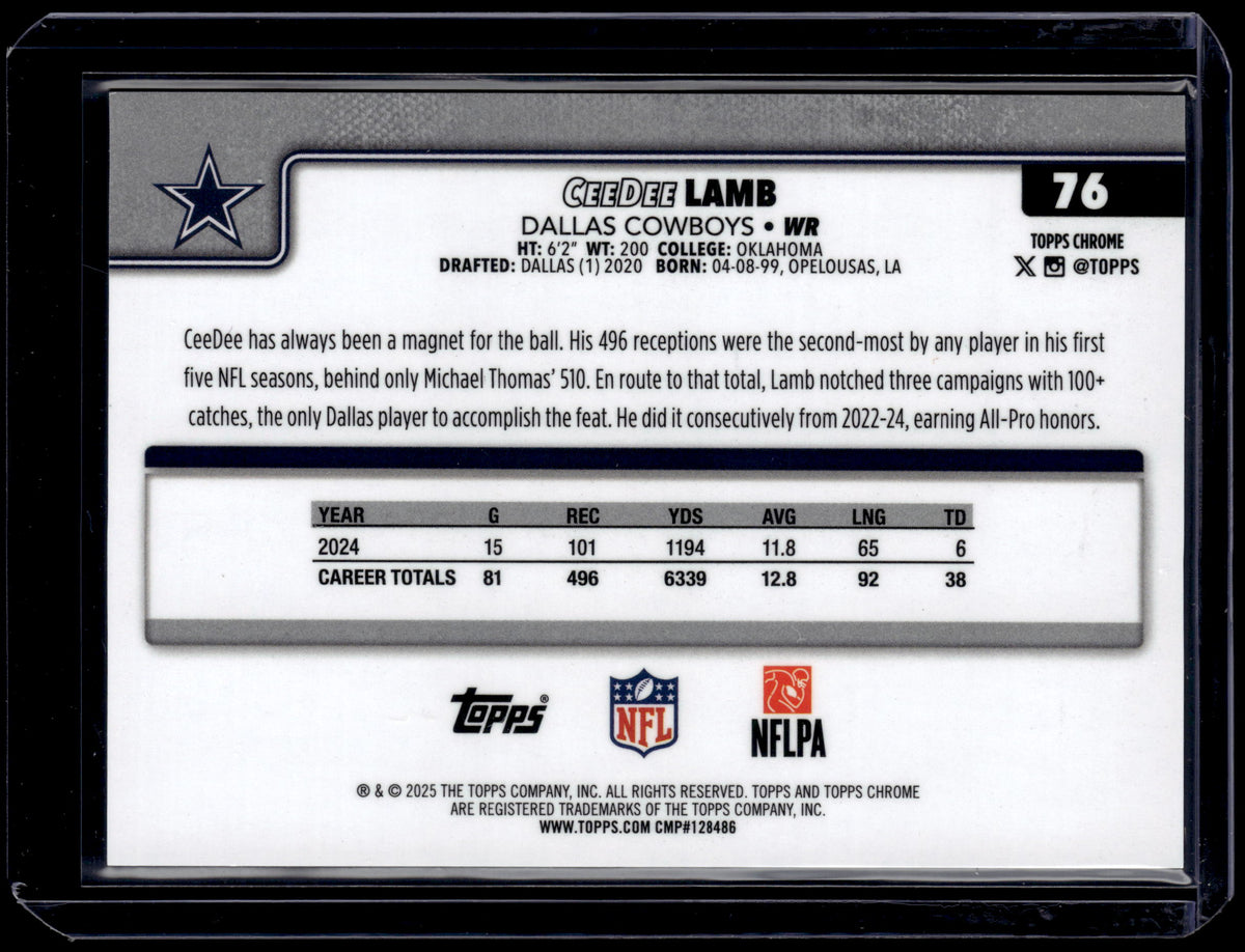 HL-P01 2025 Topps Chrome CeeDee Lamb #76 Purple Geometric /75