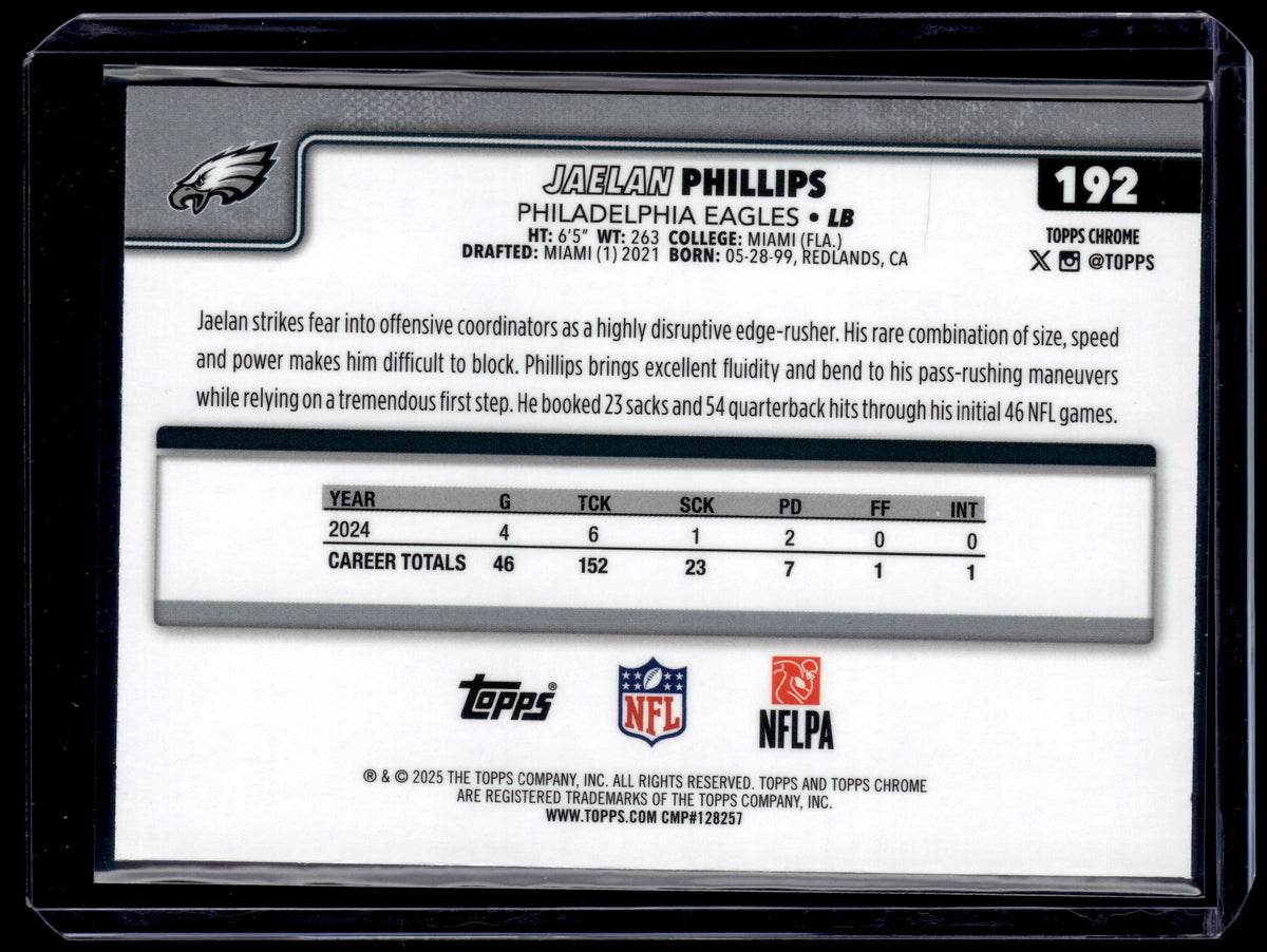 HL-P01 2025 Topps Chrome Jaelan Phillips #192 Geometric
