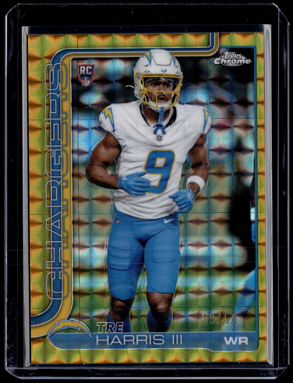 HL-P01 2025 Topps Chrome Tre Harris III #338 Gold Geometric Refractor /50 RC