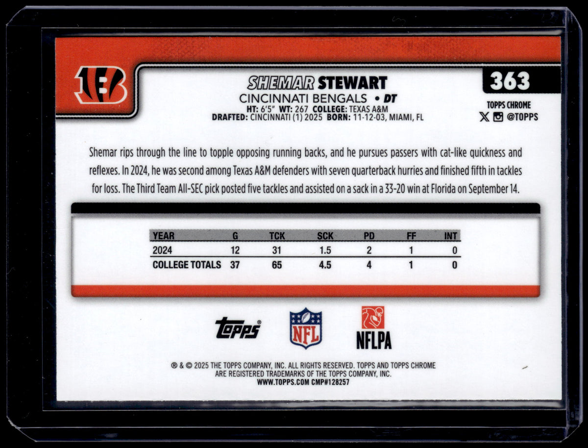 HL-P01 2025 Topps Chrome Shemar Stewart #363 Purple Geometric /75 RC