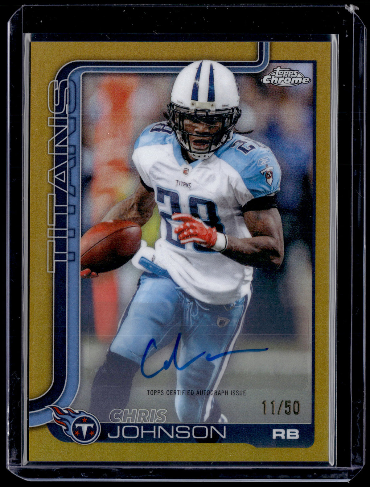 HL-P01 2025 Topps Chrome Football Chris Johnson #CLA-CJ Gold Refractor /50