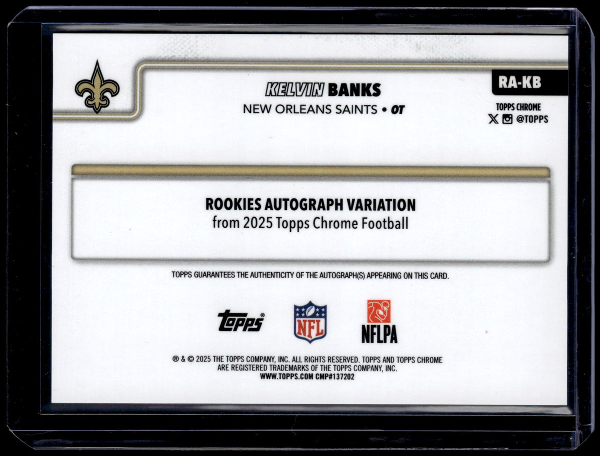 HL-P01 2025 Topps Chrome Kelvin Banks #RA-KB Aqua Lava /199 RC