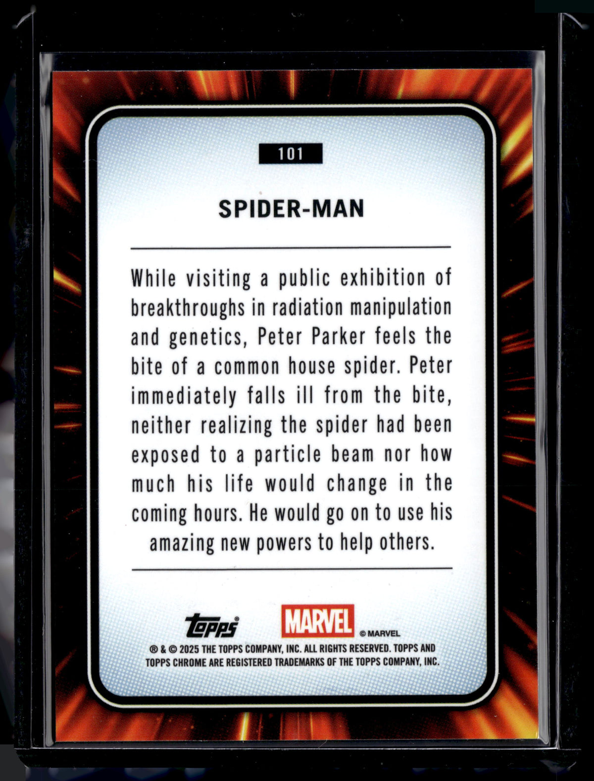 HL-INV 2025 Topps Chrome Marvel Spider-Man Blue Sapphire #101