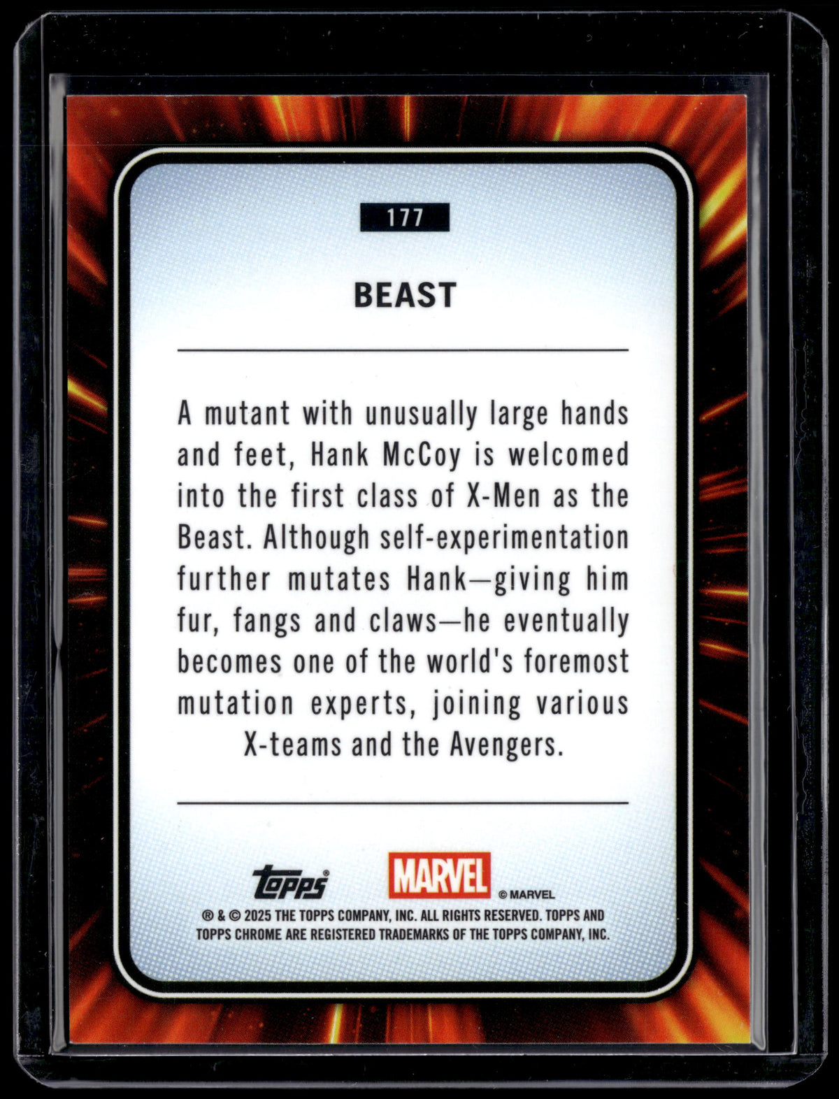 HL-INV 2025 Topps Chrome Marvel Beast Aqua Refractor 29/75 #177